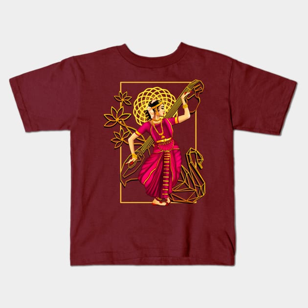 Saraswati - The Divine Dancer Kids T-Shirt by Roy's Disturbia